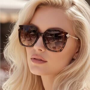 New! Chopard SCH336S 0714 Happy Hearts Havana Women Sunglasses, Authentic